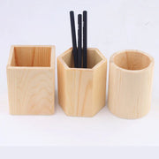 porte crayons bois forme cube ronde hexagonale organisateur rustic minimaliste