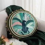 housse coussin velours motif végétal bohème chic carré decoratif voiture maison
