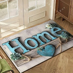 tapis moderne floral relief vert foncé rose blanc entrée bain lettres cœur feuilles