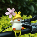 jouet canard jaune oreilles lapin moulin vent rose clip fixation guidon vélo enfantin