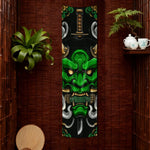 serviette bain art traditionnel japonais masque doré moderne noir blanc or