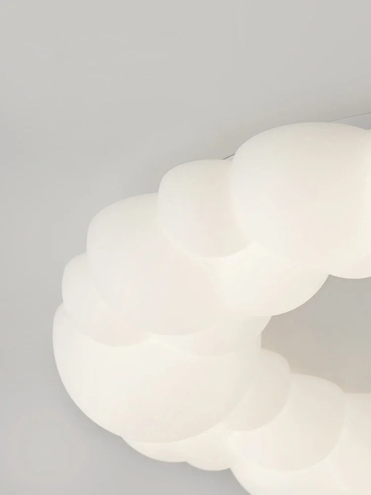 Suspension lumineuse moderne blanc billes arrondies opacité salon chambre étude led 249 2000lm