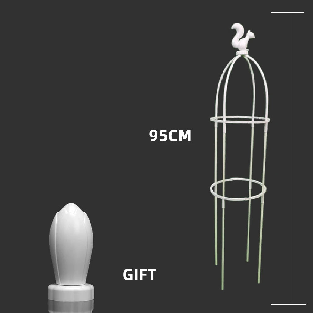 cage plante classique vert foncé rondes verticales plante artificielle rose blanc jardin decoration
