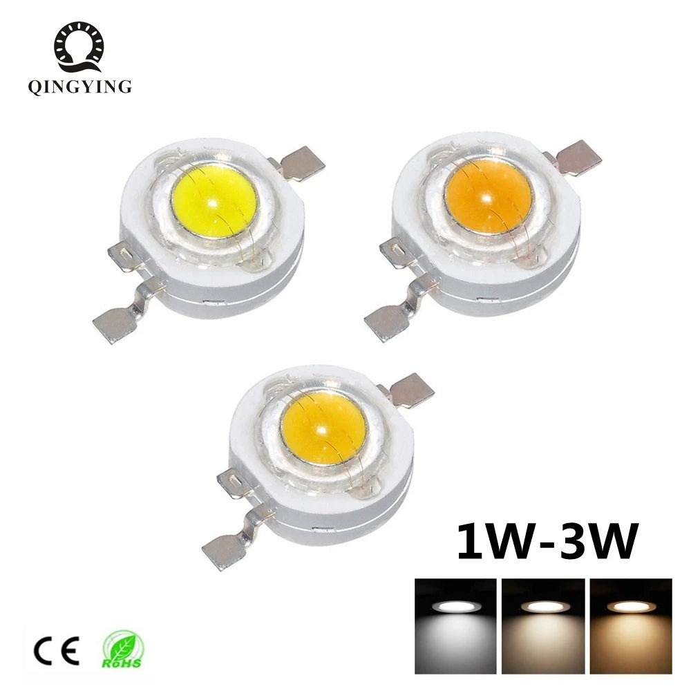 Diodes led blanc jaune 1w 3w clips métalliques haute luminosité projecteurs downlight bricolage