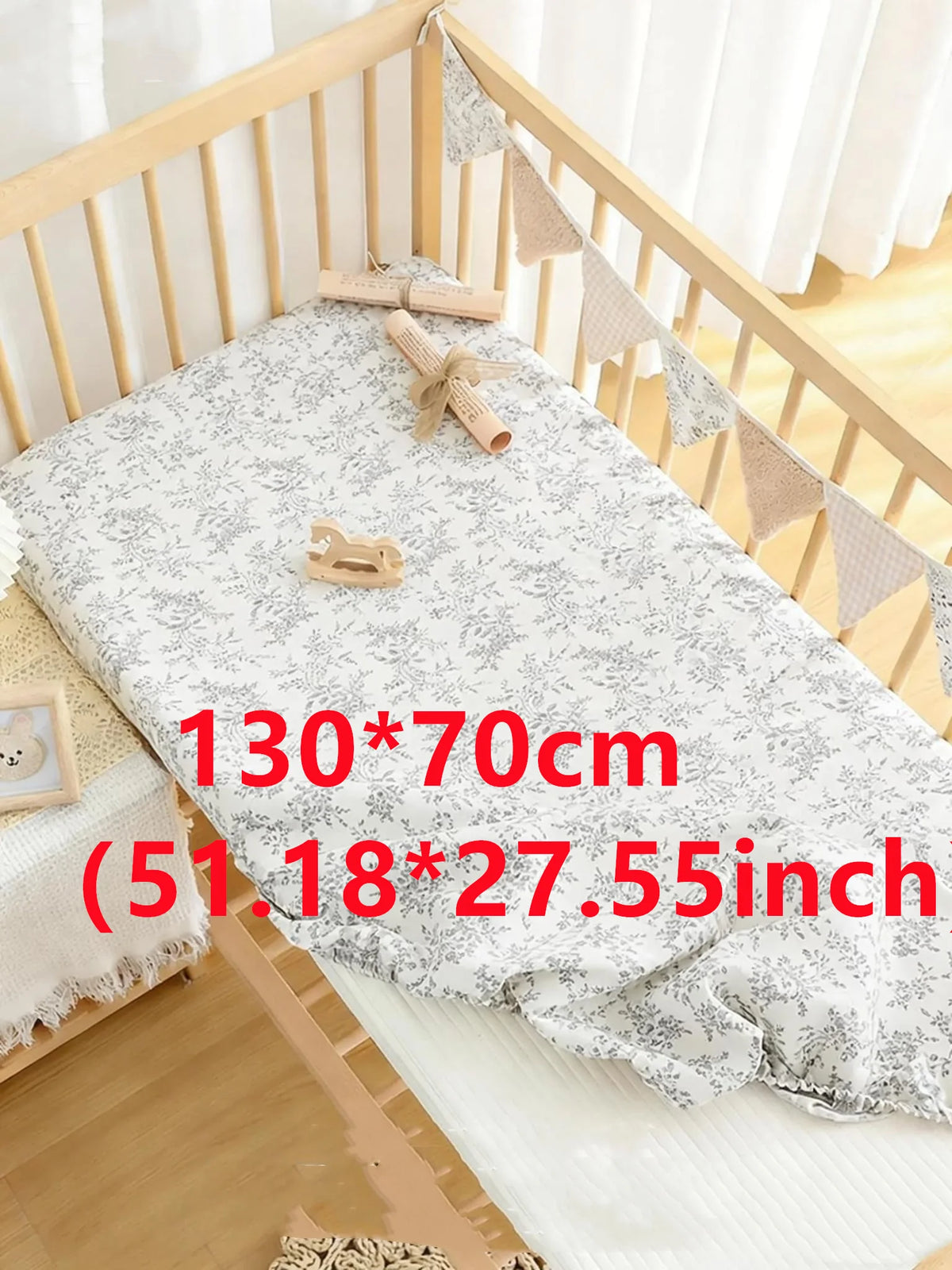 drap housse bébé imprimé animaux gris blanc moderne 90x50 120x60 130x70 polyester coton