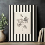 impression toile florale noire blanche chambre salon decoration vintage moderne
