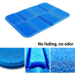 coussin camping bleu plié imperméable mousse pe pvc plissé extérieur pique nique randonnée
