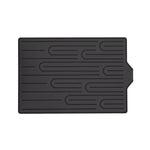 tapis drainage silicone orange noir vert rayures gouttes d'eau moderne pratique évier