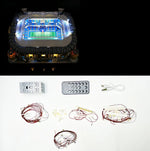maquette stade real madrid led éclairage détaillée bleu blanc gradins públicoités logos