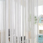 rideau franges polyester moderne translucide argenté blanc salon décoration intérieure