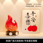 bougies décoratives créatives flammes stylisées bois modernes intérieur extérieur festive cadeau rouge orange