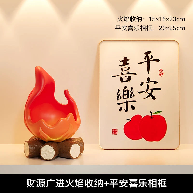 bougies décoratives créatives flammes stylisées bois modernes intérieur extérieur festive cadeau rouge orange