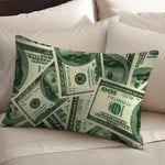 housse coussin motif dollar moderne vert blanc bleu imprimé polyester coton fixation lit décoration