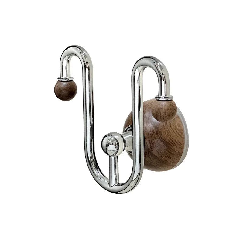support mural ventouse sandales moderne boule bois cuir tissé beige marron adhésif almacenamiento