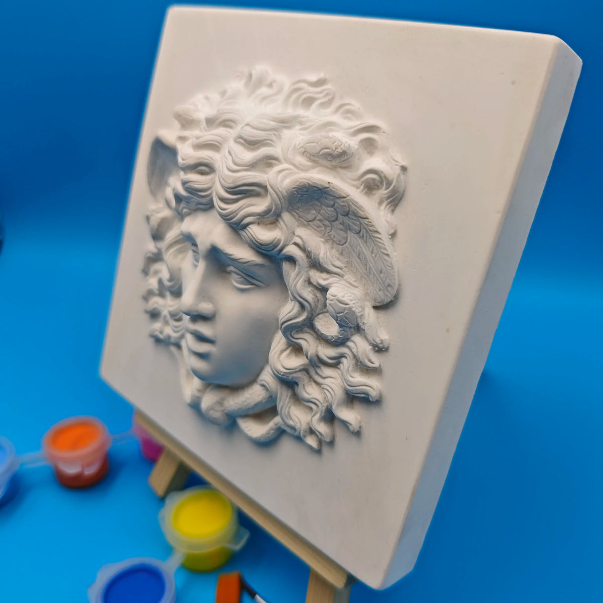 décoration murale relief blanc visage cheveux ondulés plaque classique salon chambre anniversaire