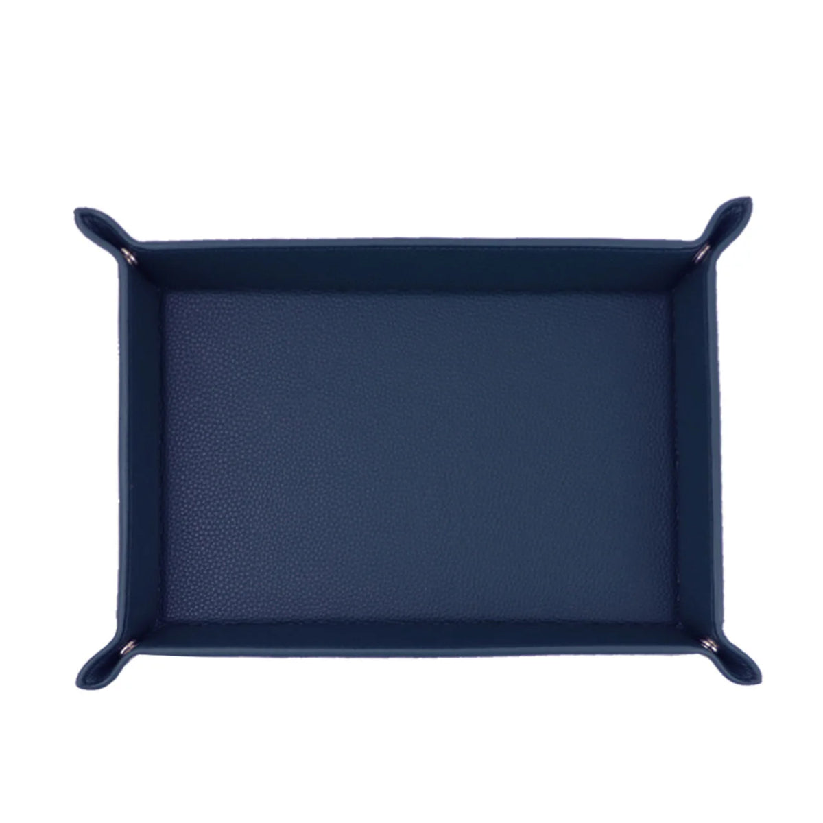 plateau rangement cuir bleu marine rose moderne dorés bijoux accessoires cosmétiques organiser pièces monnaie