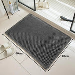 tapis bain beige clair gaufré antidérapant franges moderne dimensions 60x40cm