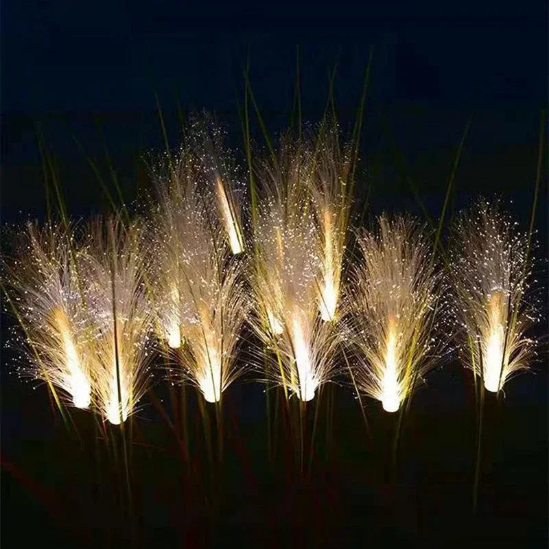 lumière solaire plante artificielle feuilles vertes blanches jaunes modernesextérieur décorative festive ip65 led