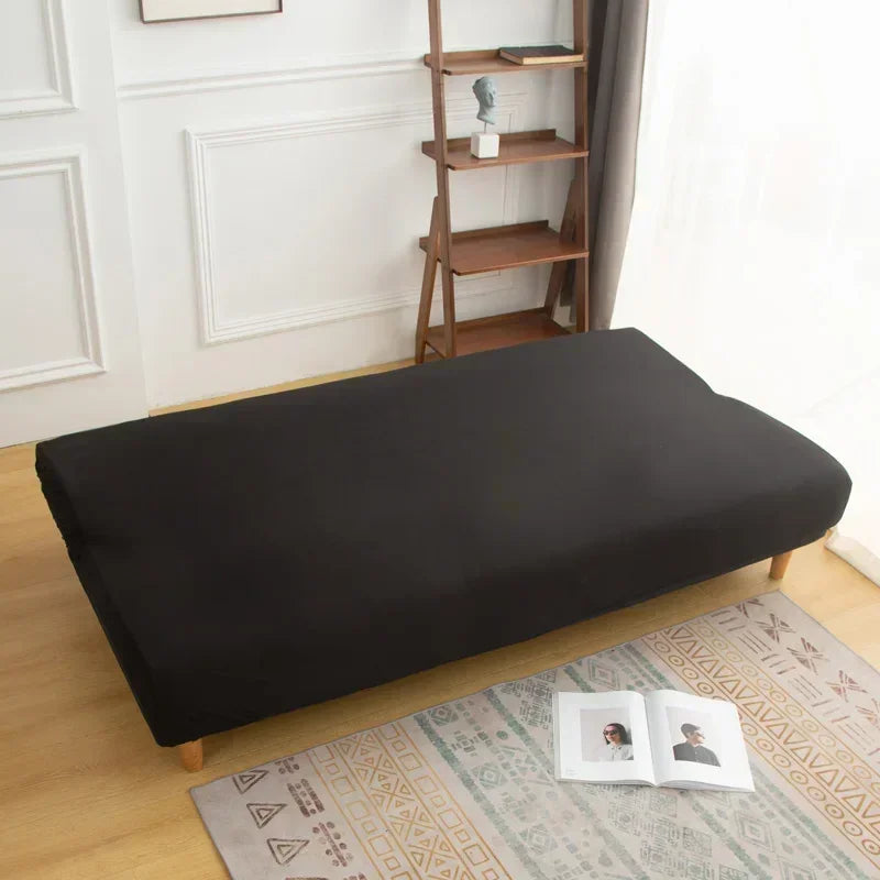 housse canapé deux places noire coton uni moderne couvre lit salon extensible lavable