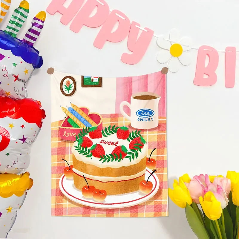 serviettes cuisine blancs illustrations gâteaux pains clips colorées