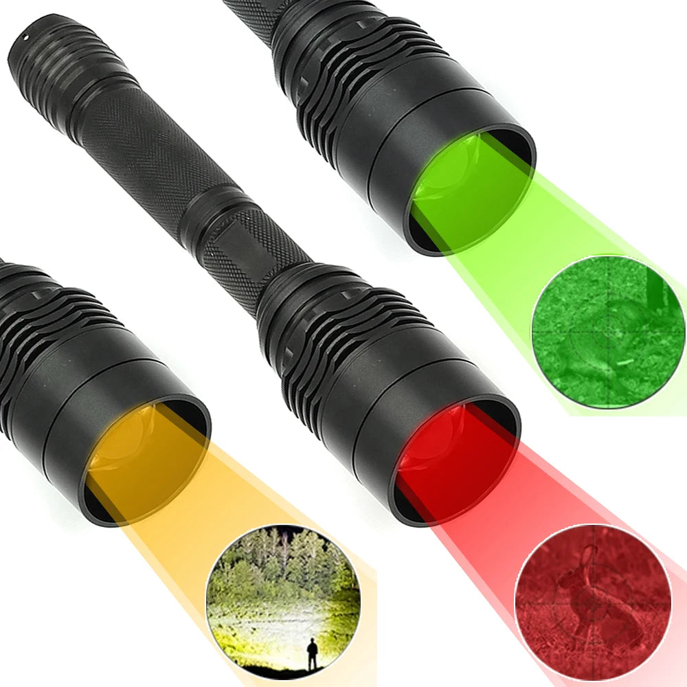 lampe torche tactique led rouge night vision astronomie texturée moderne noire rechargeable zoomable