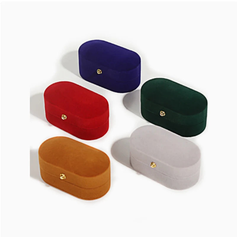 boîtes alliances velours rouge gris bleu vert mariages boutons dorés classiques portables rangement bijoux