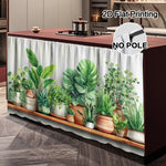 rideau décoration botanique impression plantes pots fond blanc rustique moderneôtel hospitalierôtel polyester machine wash