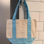 sac réutilisable polyestère blanc rose bleu vert pastel pochettes shopping étudiants camping