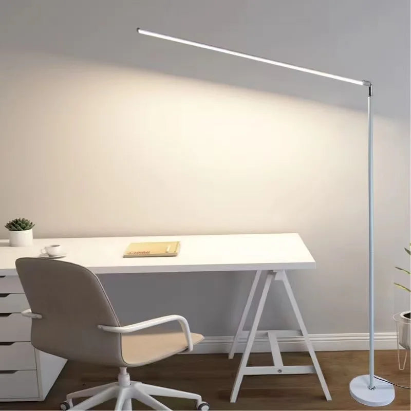 lampe sol moderne 150cm noir blanc led télécommande étude chambre salon