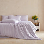 drap lit uni lilas clair confortable coton polyester moderne lit oreillers drap plat four