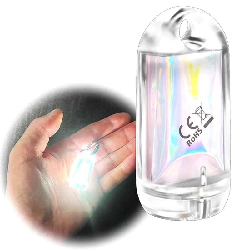 lampe led rechargeable usb transparent effet hologramme annexe cle smartphone camping