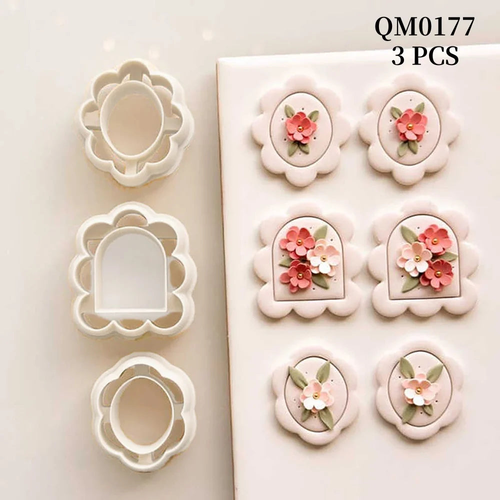 ciseaux embossing fleurs décoratives boucles d'oreilles artisanat outils modélisation céramique polymère découpe 3d blanc