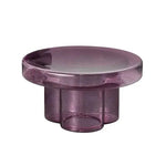 table d'appoint ronde moderne bois pierre couleur verte bleue transparente