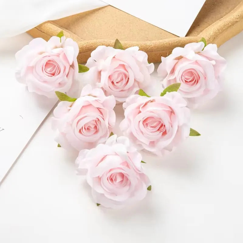 fleurs artificielles roses soie feuilles vertes décoration mariage fête maison scrapbooking