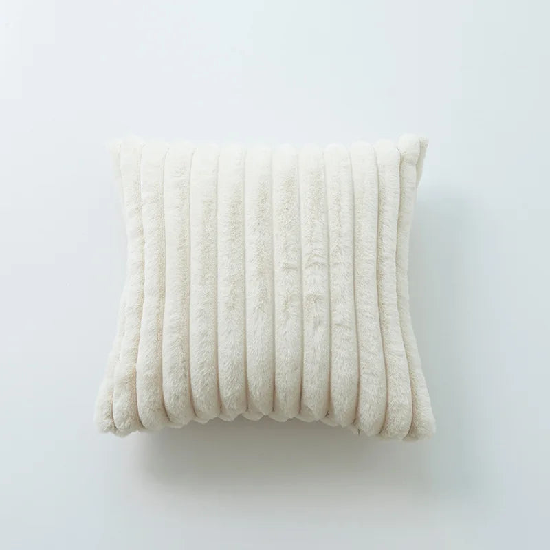 coussin décoratif moderne double face peluche rouge orange vert blanc rose