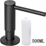 distributeur savon liquide argenté finition brossée moderne minimaliste bouteille 500ml opacité fixations accessoire salle