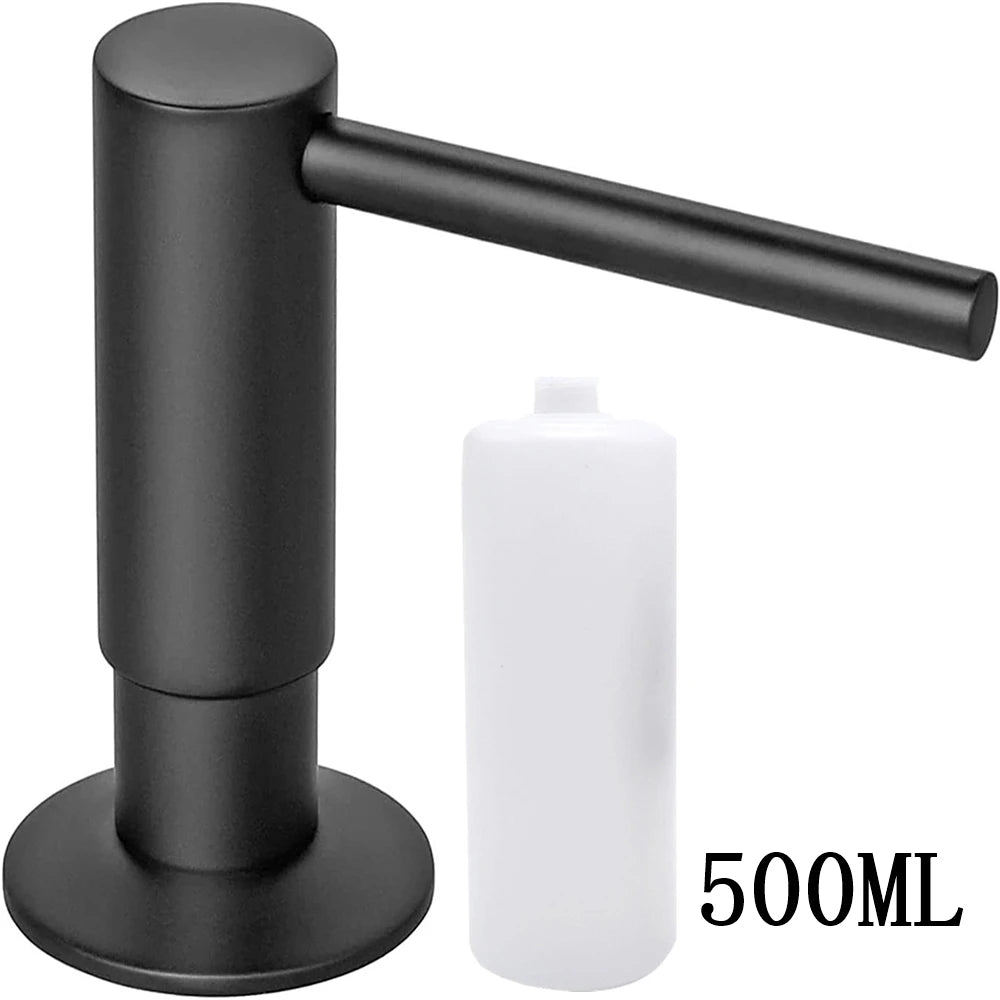 distributeur savon liquide argenté finition brossée moderne minimaliste bouteille 500ml opacité fixations accessoire salle