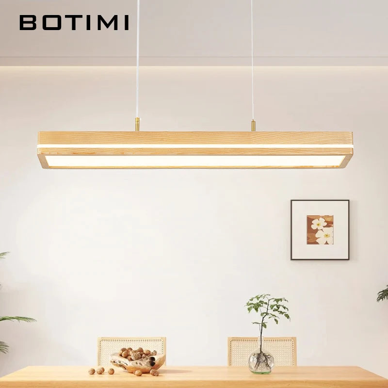 lampe suspendue moderne pendentif bois blanc texture naturelle chambre salon étude