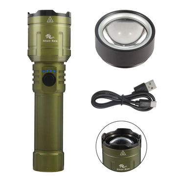 lampe torche zoom télescopique rechargeable 3000lm éclairage extérieur camping