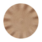 placemats ronds tissu rayures concentriques moderne rose doré rouge gris beige orange festive