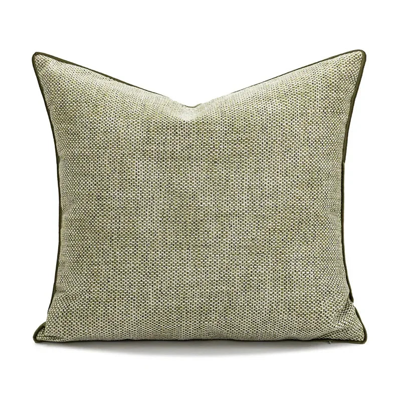housse coussin vert olive moderne tissu polyester coton géométrique décoration intérieure écologique simple nordique