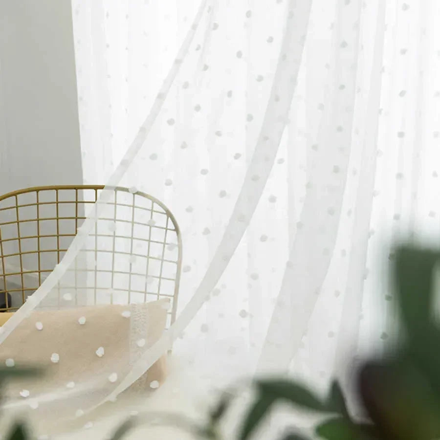 rideau blanc moderne tissu voile translucide salon fenêtre plate