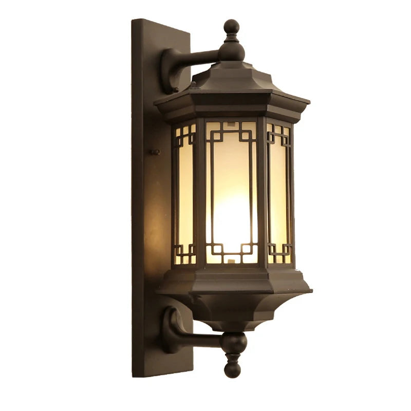 lampe murale classique noir grille géométrique extérieure led hydrofuge aluminium polycarbonate industrialisée