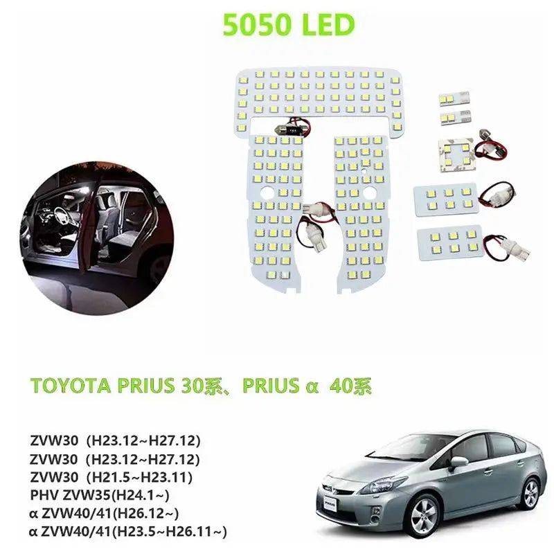 ampoules led voiture blanc modernes carrés points noirs intérieur nuit toit coffre