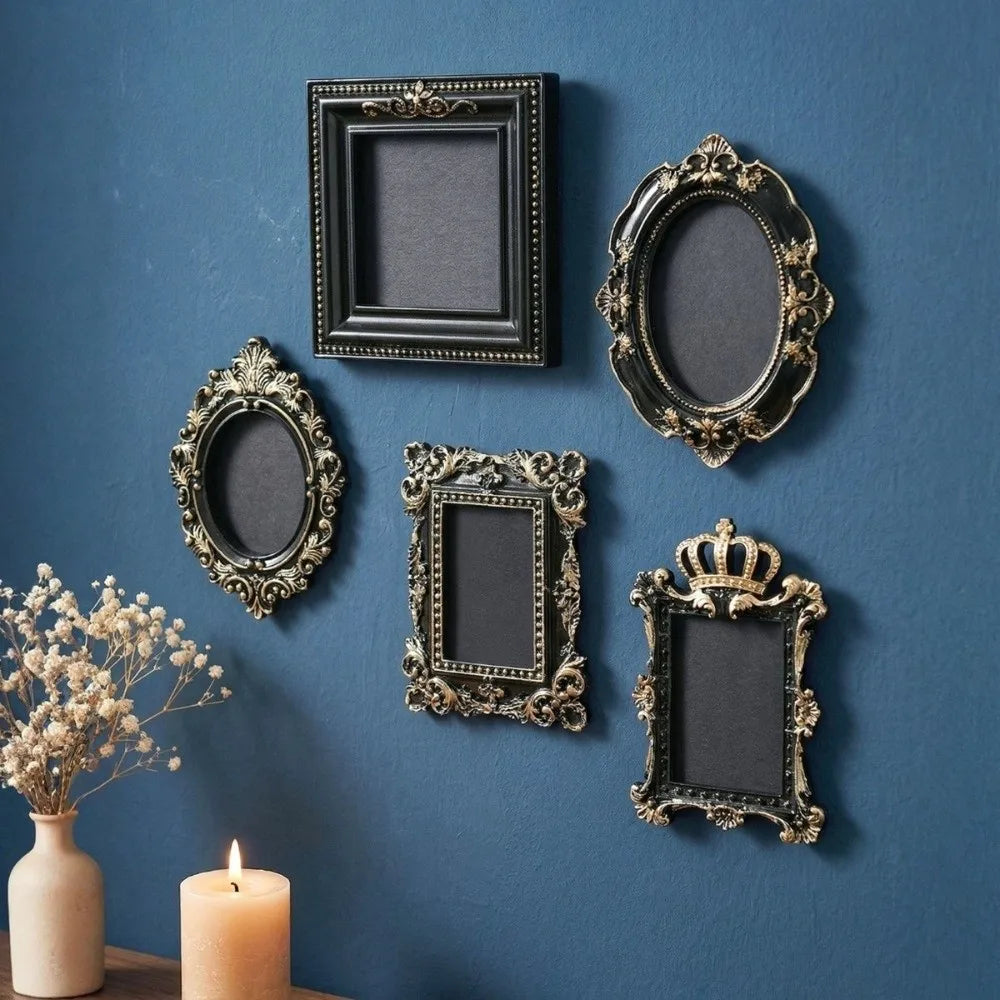 cadres photo noir doré ornements baroques clips magnétiques adhésif classique baroque suspension mur photos