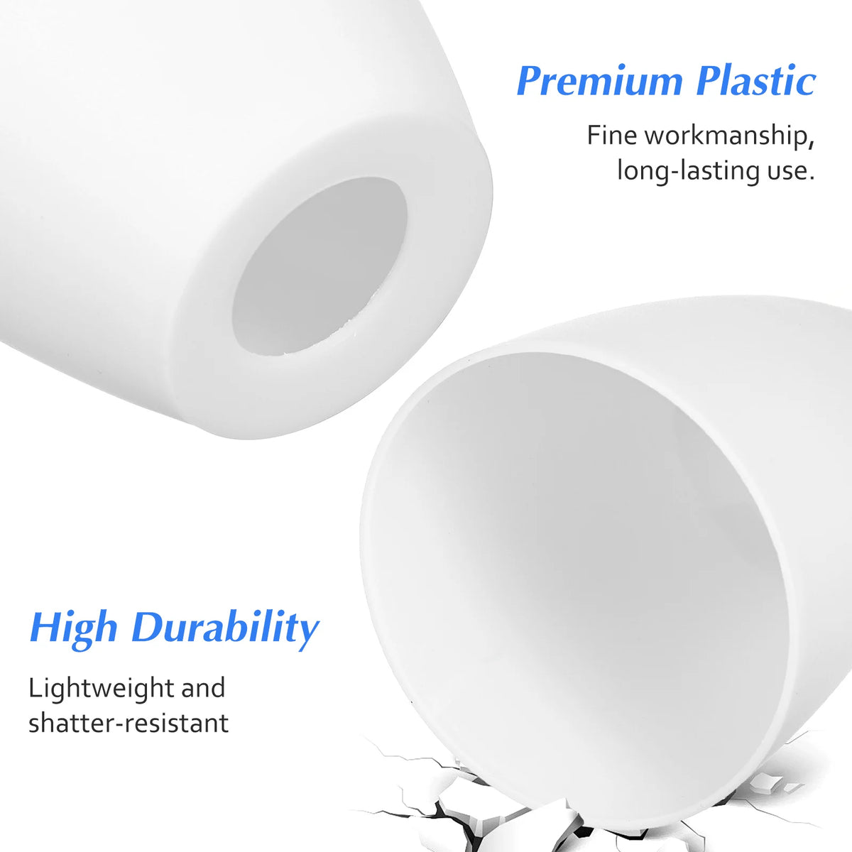 cache lampe blanc opacité moderne 10cm 11.5cm plastique abat jour contemporain