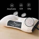 coussin sommeil blanc gris texture nid d'abeille latex coton ergonomique face foil protection cou
