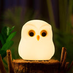veilleuse oiseau led rechargeable rgb blanc moderne animal compagnie enfants chambre ambiancé