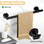ensemble daccessoires salle bain noir barre serviette porte papier anneau serviette crochets minimaliste fixations