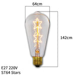 ampoules filament vintage spirales dorées transparentes écolues e27 40w 30000h vintage rétro